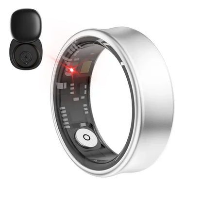 New Smart Ring SR05 with Charging Case for Men Women Heart Rate and Blood Oxygen Monitor IP68 & 5ATM Waterproof Sport