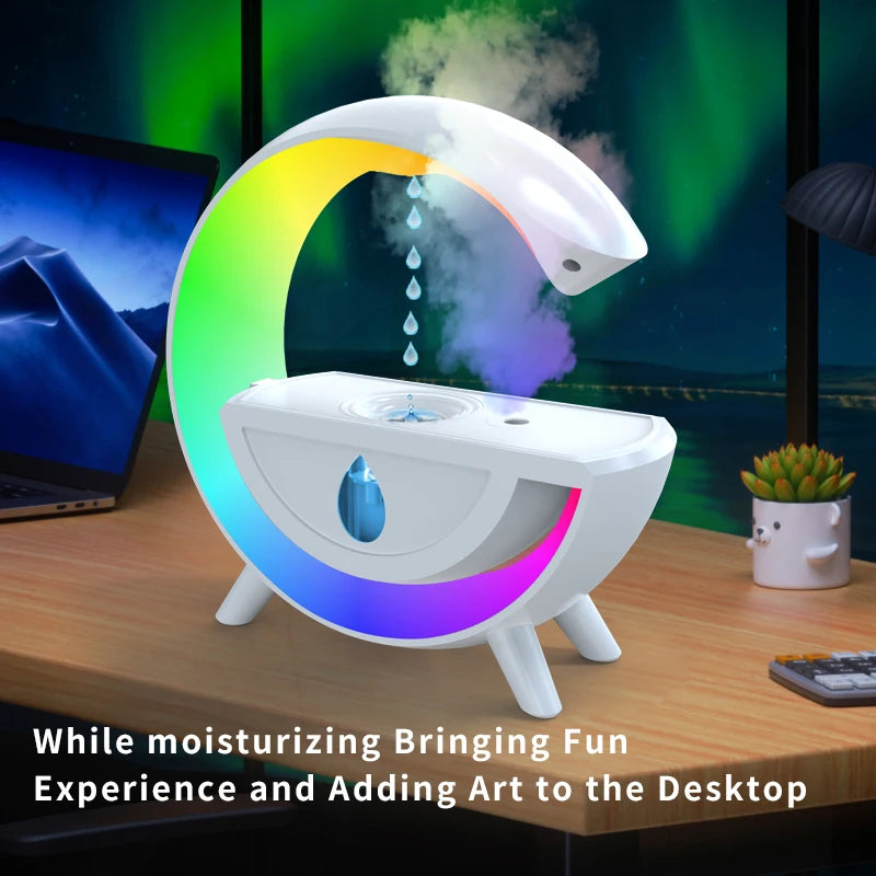 Anti-Gravity Air Humidifier 350Ml RGB Night Light Water Droplet Sprayer Creative Home Office Mist Maker Ultrasonic Cool Mist