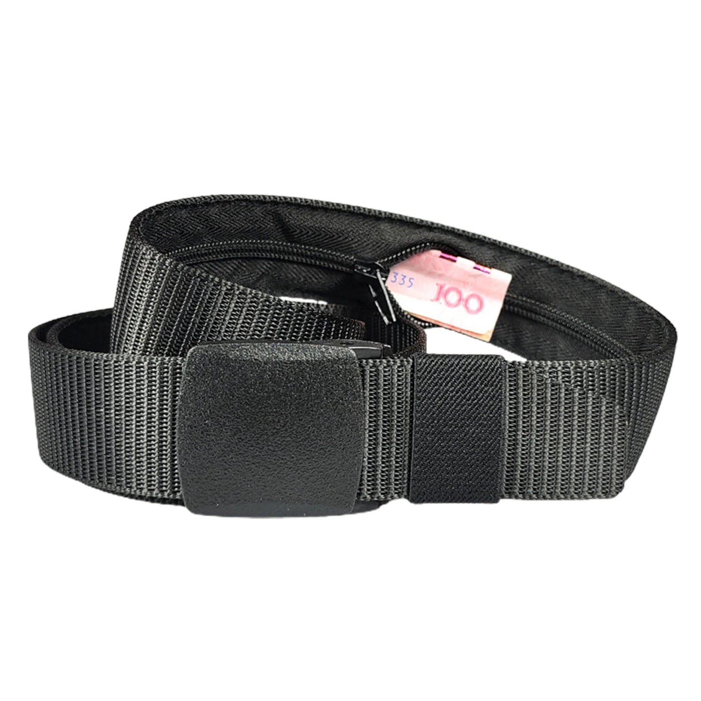 Travel Cash anti Theft Belt,Outdoor Safety Hidding Money Pants Belt with Zipper for Men Male Use,Nylon Secret Pocket Waist Strap