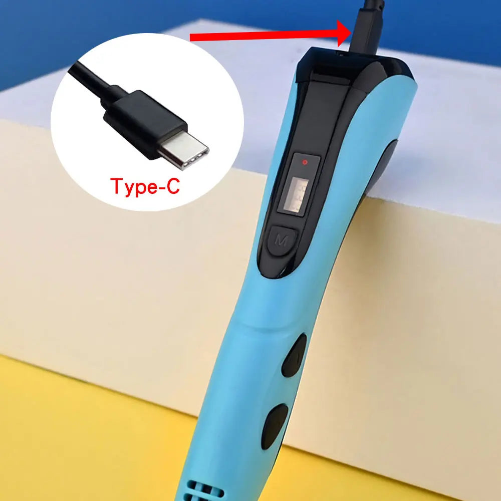 2024 New 3D Printing Pen 3D Pen for Children with Power Adapter 200M PLA Filament Travel Case Birthday Christmas Gift for Kids