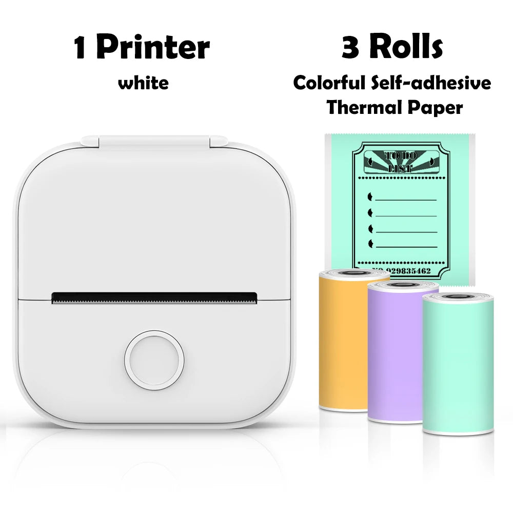 T02 Mini Thermal Printer  T02 Sticker Maker Machine Portable Bluetooth Pocket Printer Study Supplies for Photos Notes