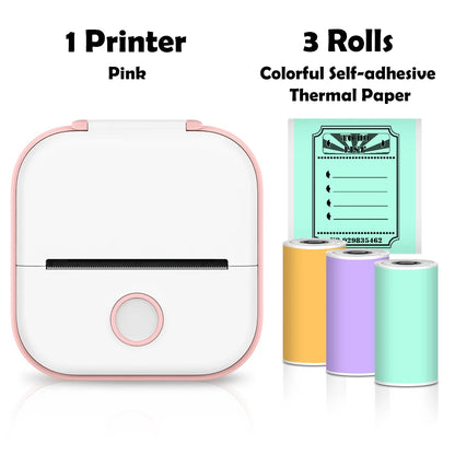 T02 Mini Thermal Printer  T02 Sticker Maker Machine Portable Bluetooth Pocket Printer Study Supplies for Photos Notes