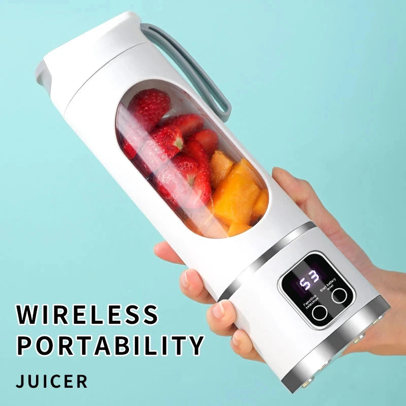 2025 New Household Charging MINI Crushed Ice Electric Juicer Powerful Motor 450ML Large Capacity Digital Display Juice Cup