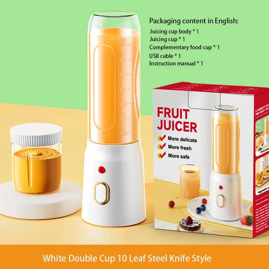 500ML Portable Electric Blender 40W USB Rechargeable Cordless Juicer High Powerful Juicer Cup for Smoothie Milkshake Juice Food